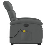 vidaXL Fauteuil inclinable de massage électrique Gris foncé Tissu