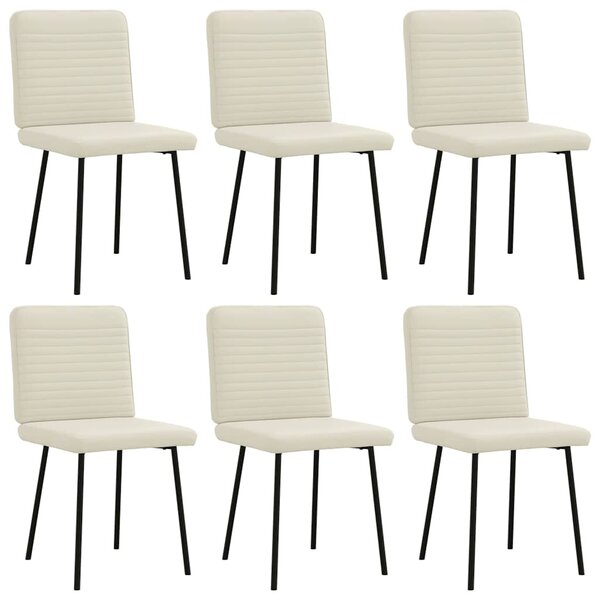 vidaXL Chaises à manger lot de 6 crème velours