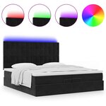 VidaXL Cadre de lit ottoman avec matelas noir 200x200cm velours