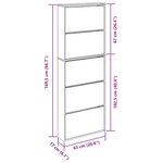 vidaXL Armoire à chaussures avec miroir 5 niveaux noir 63x17x169 5 cm