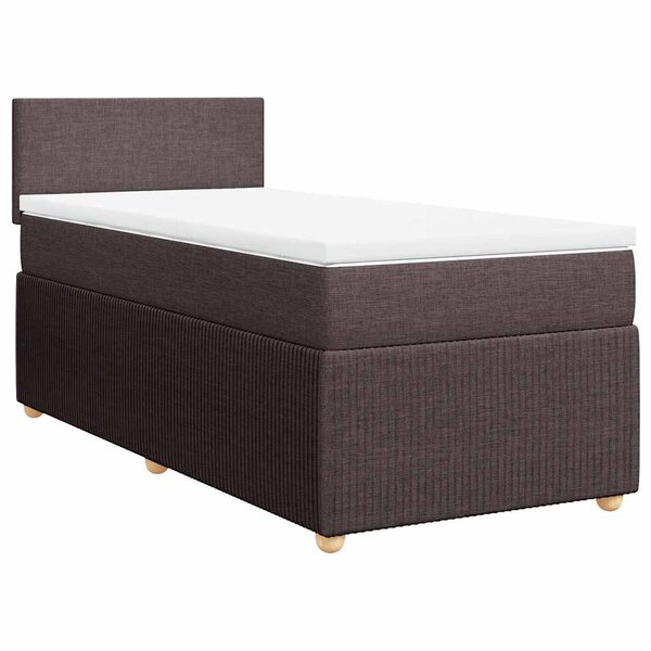 vidaXL Sommier à lattes de lit avec matelas Marron foncé 100x200 cm