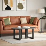 vidaXL Pieds de table basse en T  2 pièces  noir  50 x 25 x (42-43) cm  acier