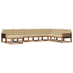 vidaXL Ensemble de canapés d'extérieur 8 pc Naturel et Beige