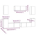 vidaXL Ensemble de meubles TV 7 Pièces Chêne fumé Bois d'ingénierie