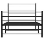 vidaXL Cadre de lit métal sans matelas avec pied de lit noir 75x190 cm