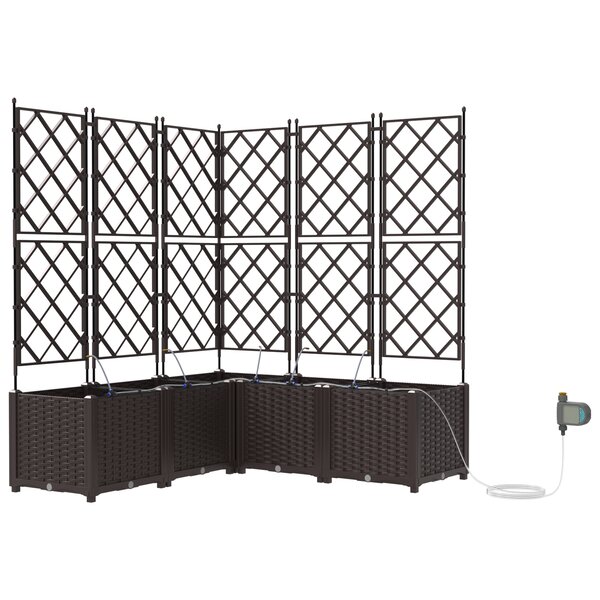 vidaXL Jardinières de jardin 1 pc Marron 120 x 120 x 142 cm Plastique