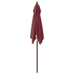 vidaXL Parasol de jardin avec mât en bois rouge bordeaux 198x198x231cm