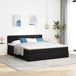VidaXL Cadre de lit ottoman avec matelas noir 200x200 cm velours
