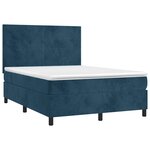 vidaXL Sommier à lattes de lit avec matelas LED Bleu foncé 140x190 cm