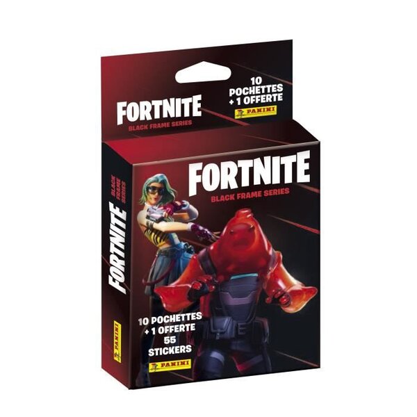 FORTNITE BLACK FRAME SERIES STICKERS 10 POCHETTES + 1 OFFERTE