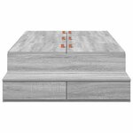 vidaXL Cadre de lit avec rangement Sonoma gris 236.5 x 80 x 31.5 cm