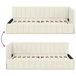 vidaXL Cadre de lit d'angle avec tête de lit Crème 90 x 200 cm Velours