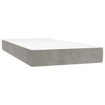 vidaXL Sommier à lattes de lit avec matelas LED Gris clair 200x200 cm