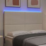 vidaXL Tête de lit LED avec des lumières à LED Crème 160 cm Polyester