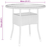 vidaXL Table de jardin Ø80x75 cm Résine tressée et bois d'acacia Gris