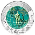 Pièce de monnaie 25 euro autriche 2018 argent et niobium bu – anthropocène