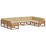 vidaXL Ensemble de canapés d'extérieur 9 Pièces Naturel et Beige