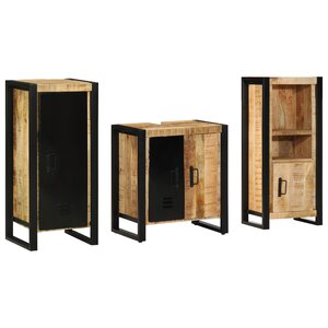 vidaXL Ensemble de mobilier de salle de bain avec étagère 3 Pièces