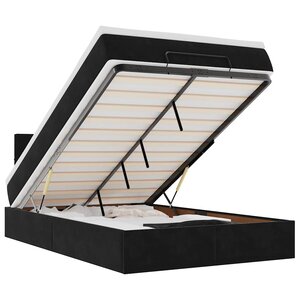 vidaXL Cadre de lit ottoman avec matelas noir 120x200 cm velours