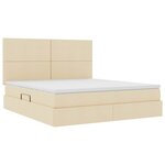 vidaXL Lit avec rangement et LED avec LED Crème 160 x 200 cm Polyester