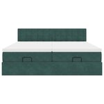 vidaXL Cadre de lit ottoman avec matelas vert foncé 160x200 cm velours