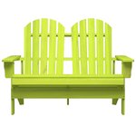 vidaXL Chaise de jardin Adirondack 2 places bois de sapin massif vert