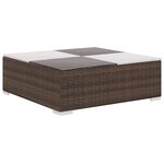 vidaXL Salon de jardin 8 Pièces avec coussins Résine tressée Marron
