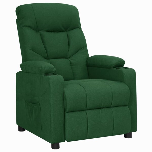 vidaXL Fauteuil inclinable Vert foncé Tissu