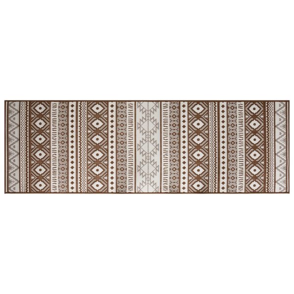 vidaXL Tapis d'extérieur marron et blanc 80x250 cm design réversible