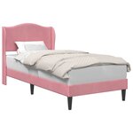 vidaXL Cadre de lit avec tête de lit Rose 90 x 200 cm Velours