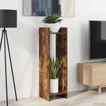 vidaXL Support de Plante Chêne fumé 30 x 30 x 100 cm Bois d'ingénierie