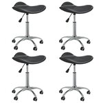 vidaXL Chaises pivotantes à manger lot de 4 Noir Similicuir