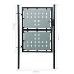 vidaXL Portail simple de clôture Noir 100x175 cm