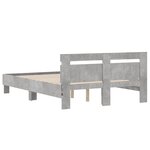 vidaXL Cadre de lit avec tête de lit et LED gris béton 120x200 cm