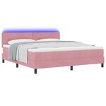 vidaXL Lit à ressorts avec matelas & LED rose 180x200 cm en velours