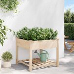 vidaXL Cache-pot de jardin avec étagère Beige 90 x 90 x 76.5 cm