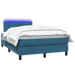 vidaXL Sommier à lattes de lit et matelas et LED bleu foncé 120x210cm velours