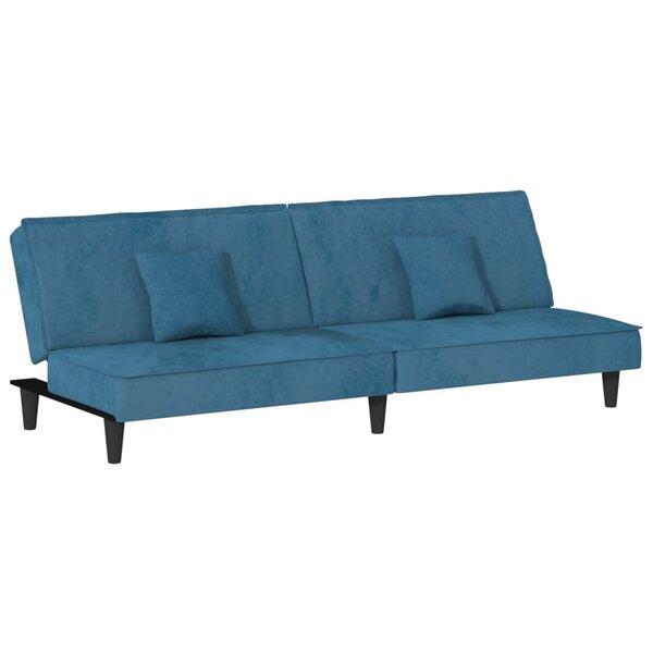 vidaXL Canapé-lit bleu velours