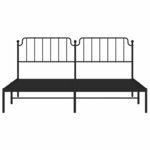 vidaXL Cadre de lit métal sans matelas avec tête de lit noir 193x203cm