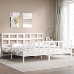 vidaXL Cadre de lit sans matelas blanc bois massif de pin