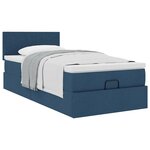 vidaXL Lit ottoman avec matelas bleu 100x200 cm tissu