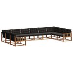 vidaXL Ensemble de canapés d'extérieur 10 pc Naturel et Noir