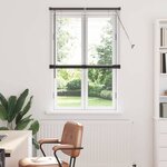 vidaXL Store de Fenêtre avec des rideaux Noir Aluminium