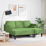 vidaXL Ensemble de Canapés 2 Pièces Vert clair 173 x 131 x 67 cm Velours