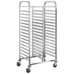 vidaXL Chariot à plateaux 32 bacs GN 75x55x162 5 cm acier inoxydable