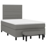vidaXL Sommier à lattes de lit avec matelas Gris foncé 120x200cm Tissu