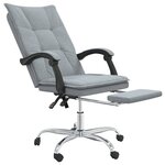 vidaXL Fauteuil inclinable de bureau Gris clair Tissu