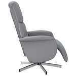 vidaXL Fauteuil inclinable de massage et repose-pieds gris clair tissu