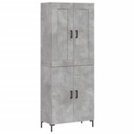 vidaXL Buffet haut Gris béton 69 5x34x180 cm Bois d'ingénierie