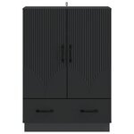 vidaXL Buffet avec tiroir Noir 66 x 34 5 x 92 cm Bois d'ingénierie